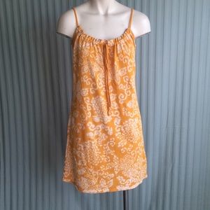 Lucky Brand sz S Tunic Dress, mustard batik dyed